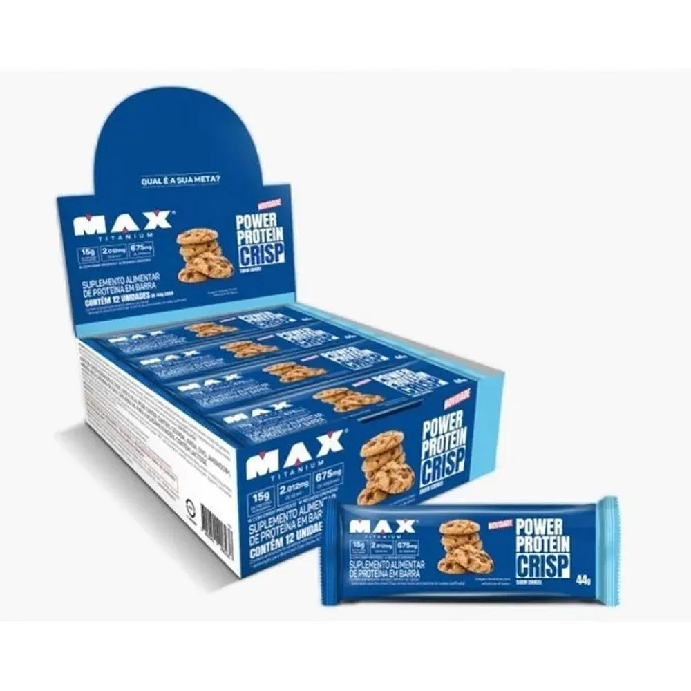 POWER PROTEIN CRISP BAR DISPLAY 12 UN 44G SABOR COOKIES