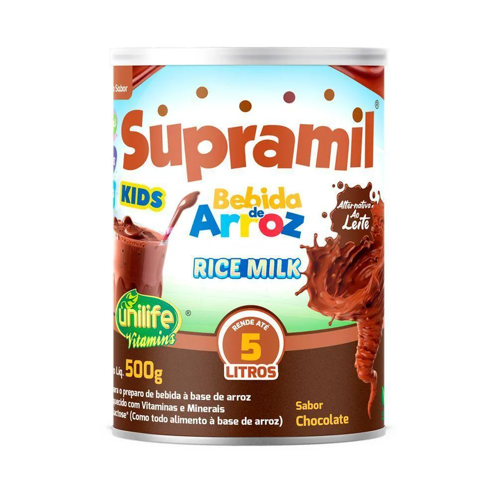 SUPRAMIL BEBIDA DE ARROZ KIDS CHOCOLATE UNILIFE 500G