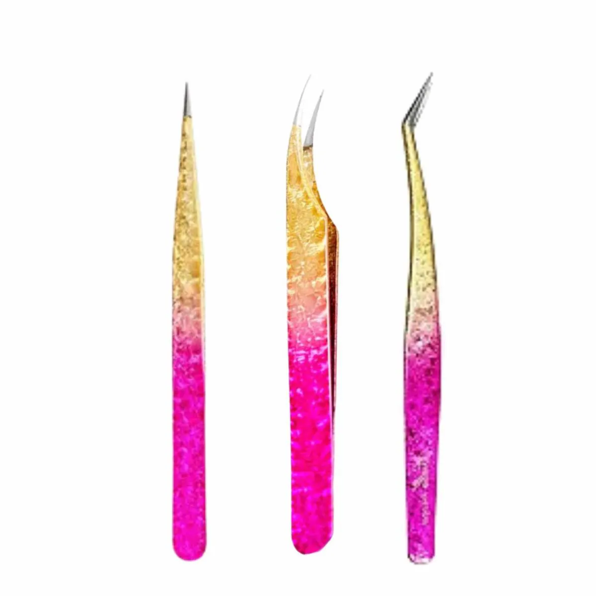 KIT 3 PINçA PROFISSIONAL COLORIDA  EXTENSãO CíLIOS