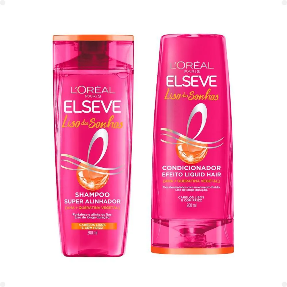KIT ELSEVE LISO DOS SONHOS: SHAMPOO E CONDICIONADOR 200ML