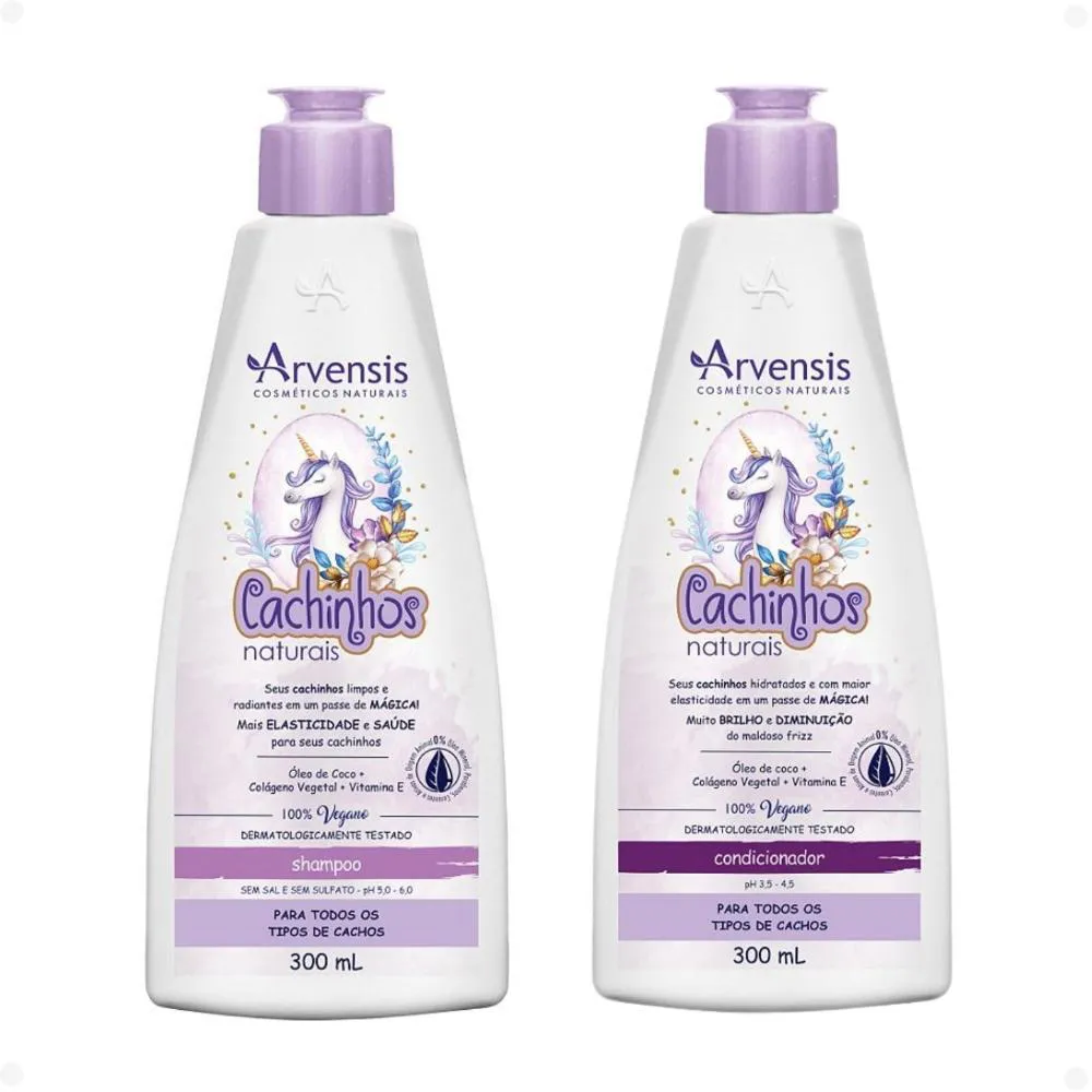 KIT ARVENSIS CACHINHOS NATURAIS: SHAMPOO E CONDICIONADOR 300ML