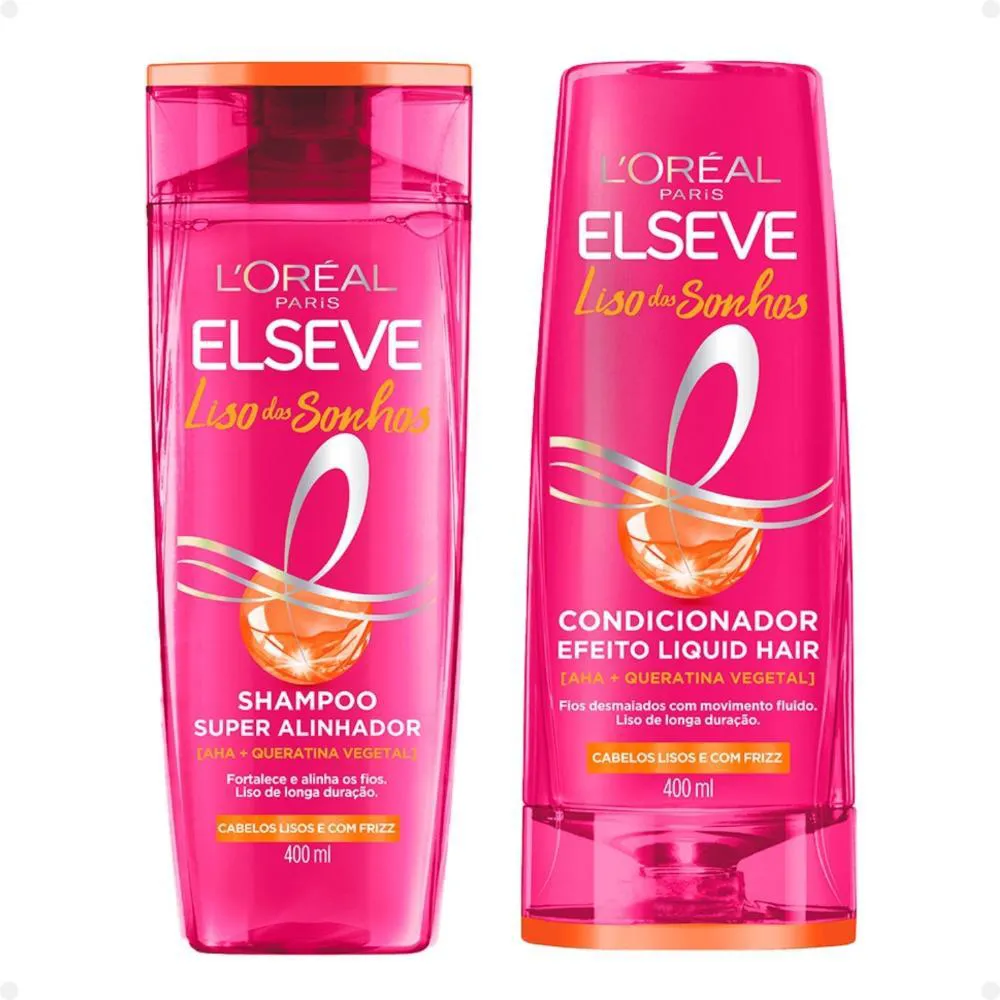 KIT ELSEVE LISO DOS SONHOS: SHAMPOO E CONDICIONADOR 400ML 1240062 ...