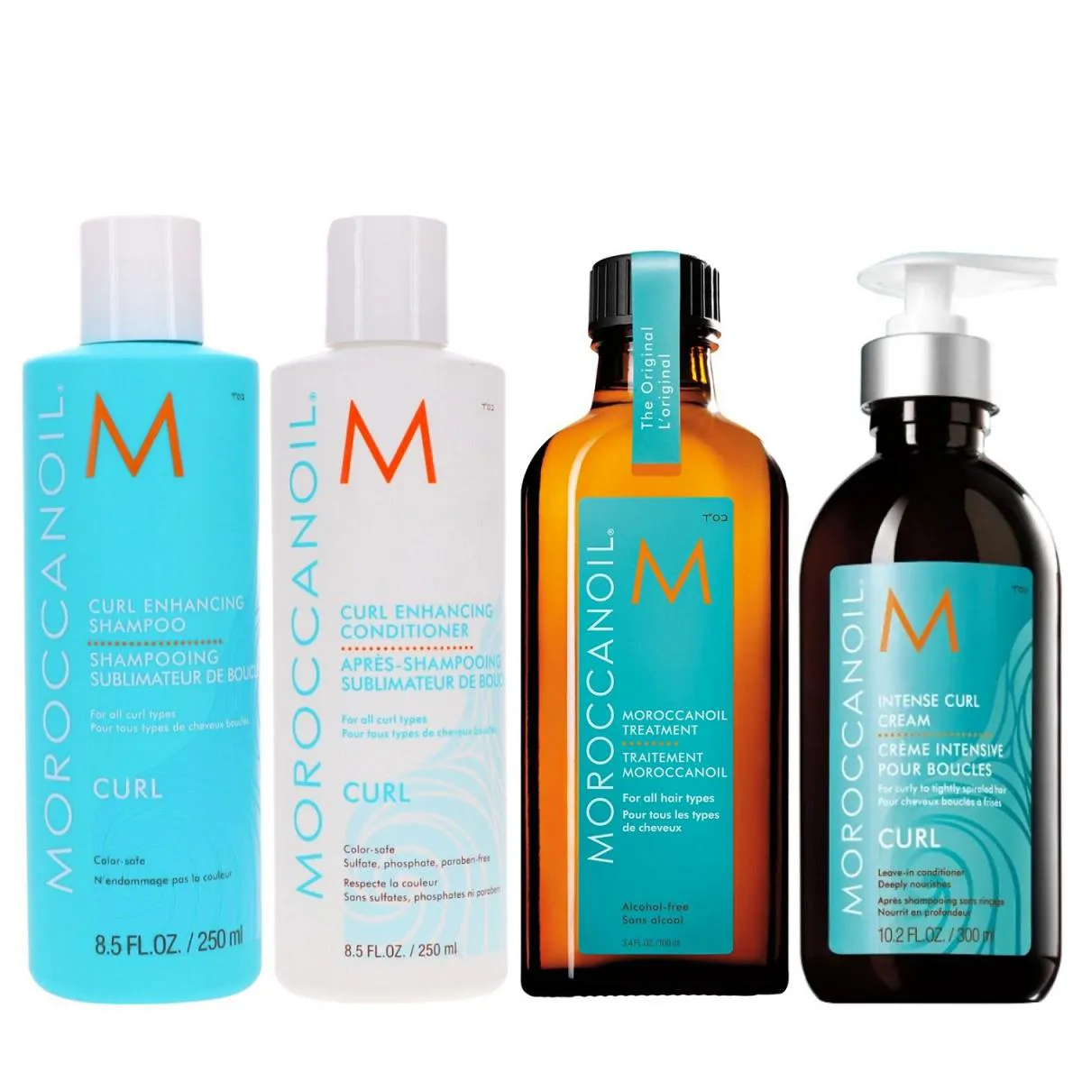 KIT MOROCCANOIL CURL SHAMPOO 250ML + CONDICIONADOR 250ML + CREME DE CACHOS 300ML + ÓLEO ORIGINAL 100ML