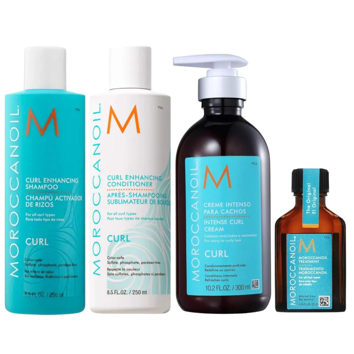 KIT MOROCCANOIL CURL ENHANCING - SHAMPOO 250ML + CONDICIONADOR 250ML + CREME DE CACHOS 300ML + ÓLEO ORIGINAL 30ML