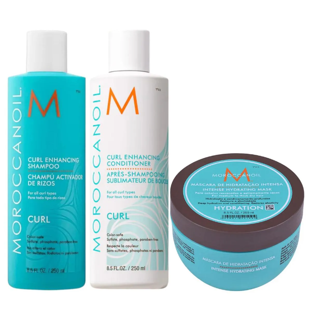 KIT MOROCCANOIL CURL ENHANCING - SHAMPOO 250ML + CONDICIONADOR 250ML + MáSCARA HIDRATANTE 250G
