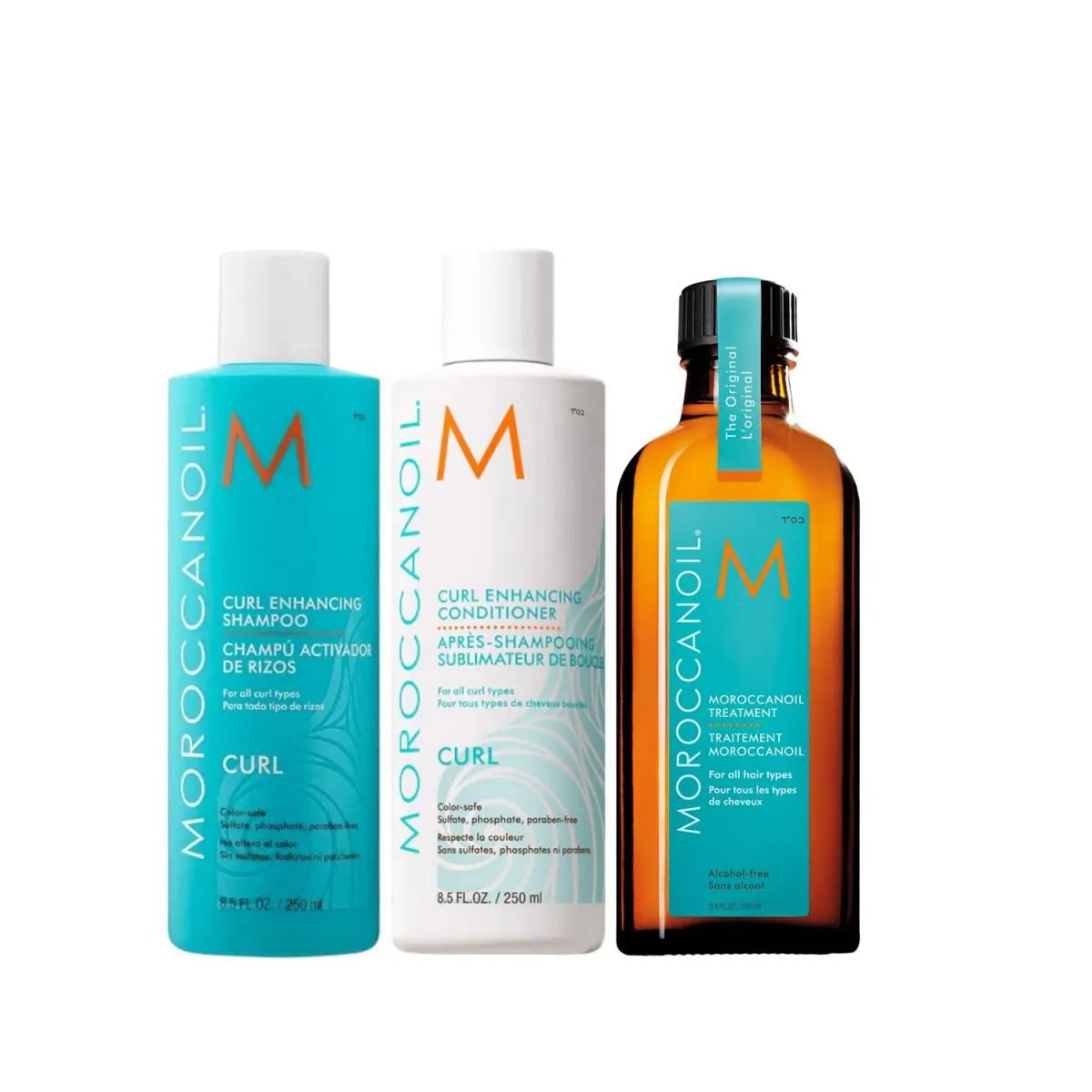 KIT MOROCCANOIL CURL ENHANCING - SHAMPOO 250ML + CONDICIONADOR 250ML + ÓLEO ORIGINAL 100ML