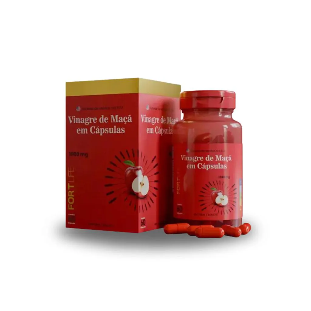 SUPLEMENTO VINAGRE DE MAçã 1000MG COM 60 CáPSULAS FORTLIFE