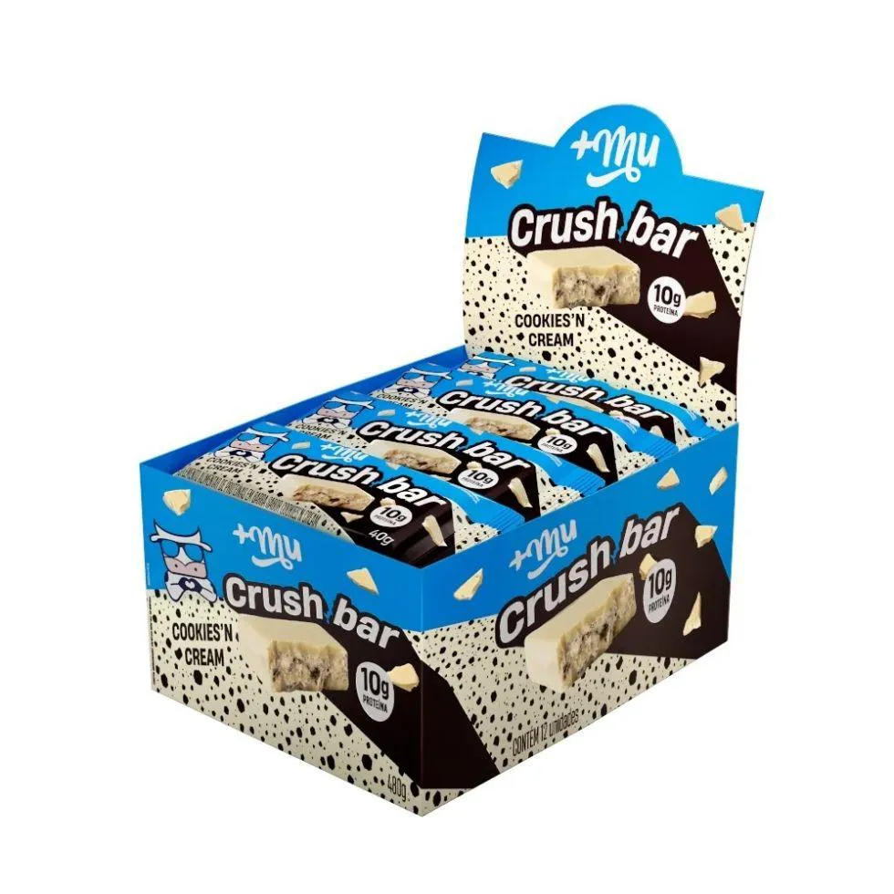 CRUSH BAR DISPLAY 480G (12 UNID 40G) - SABOR: COOKIES E CREAM