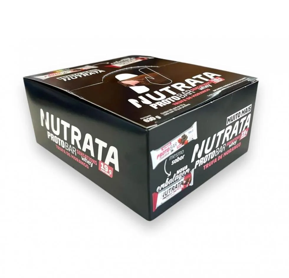 PROTOBAR WHEY DISPLAY - SABOR: TRUFA DE MORANGO (9 UNID. 70G)