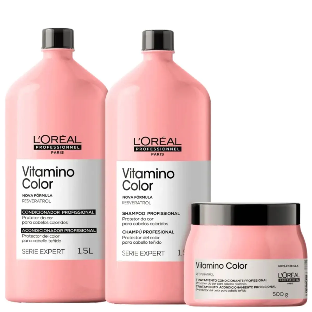 L'ORéAL KIT VITAMINO COLOR SHAMPOO + COND 1,5L + MASC 500G