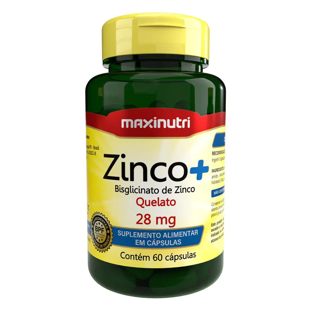 ZINCO+ 28MG COM 60 CAPSULAS MAXINUTRI