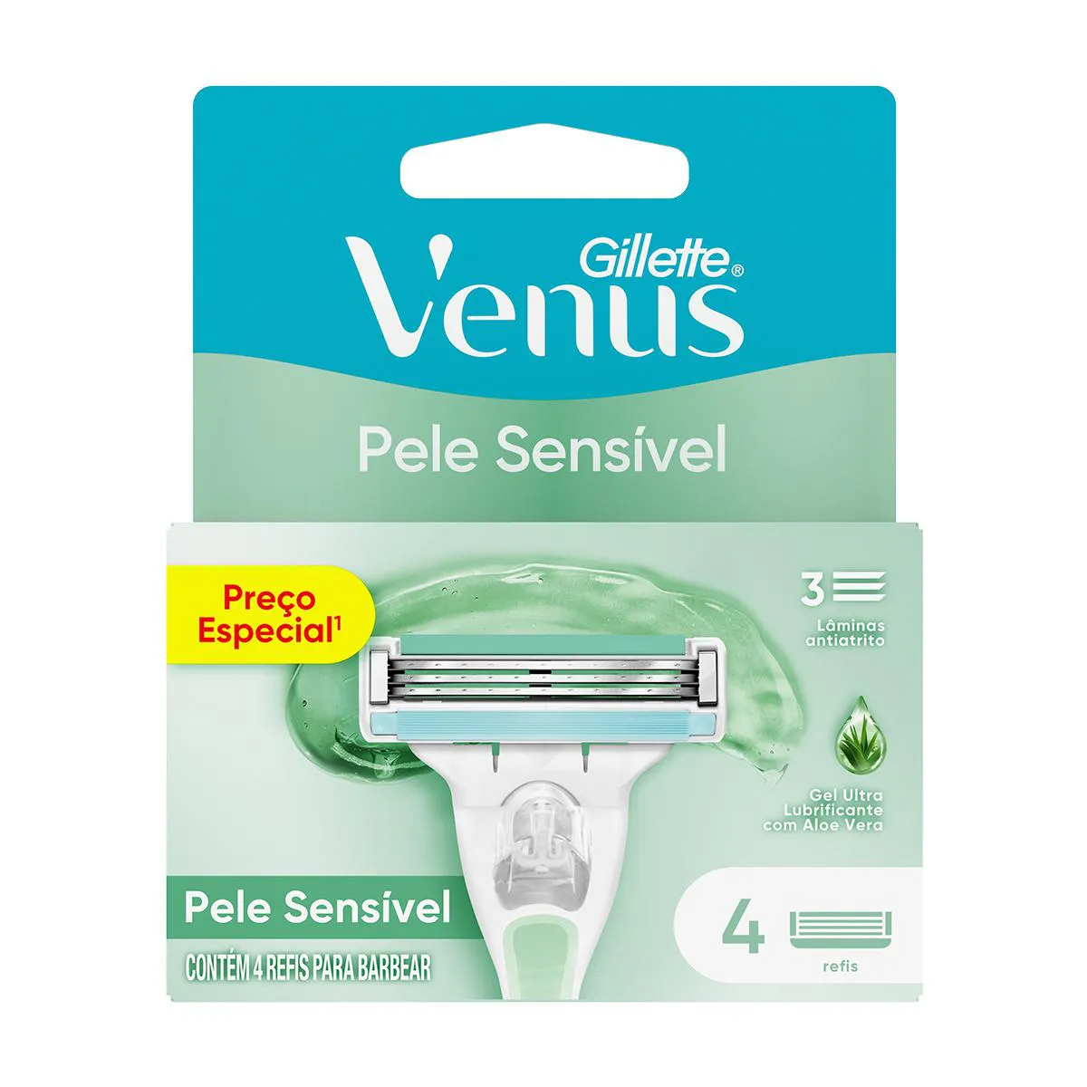 GILLETTE VENUS PELE SENSIVEL CARGA 4 UNIDADES 1228765 | Drogasil