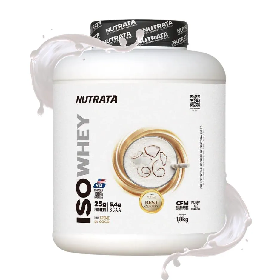 ISO WHEY NUTRATA 1,8KG CREME DE COCO - 25G PROTEINA - 5,4G BCAA