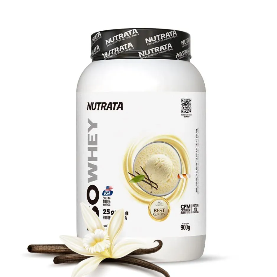 ISO WHEY NUTRATA 900G CREME DE BAUNILHA - 25G PROTEINA