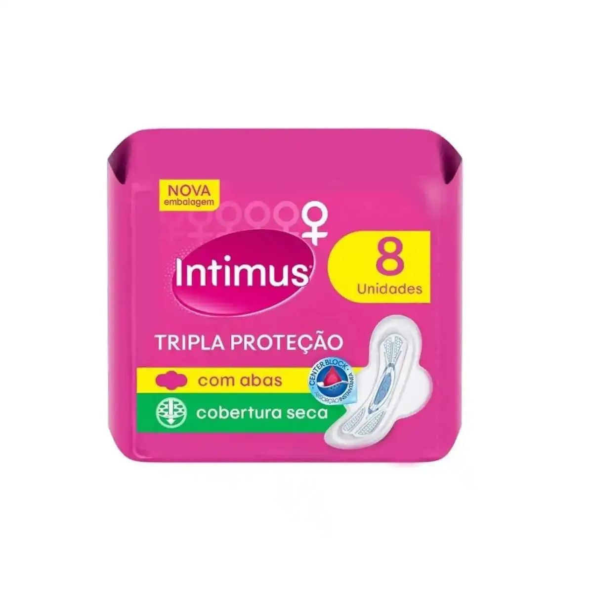 ABSORVENTE GEL COBERTURA SECA COM ABAS 8 UNIDADES INTIMUS