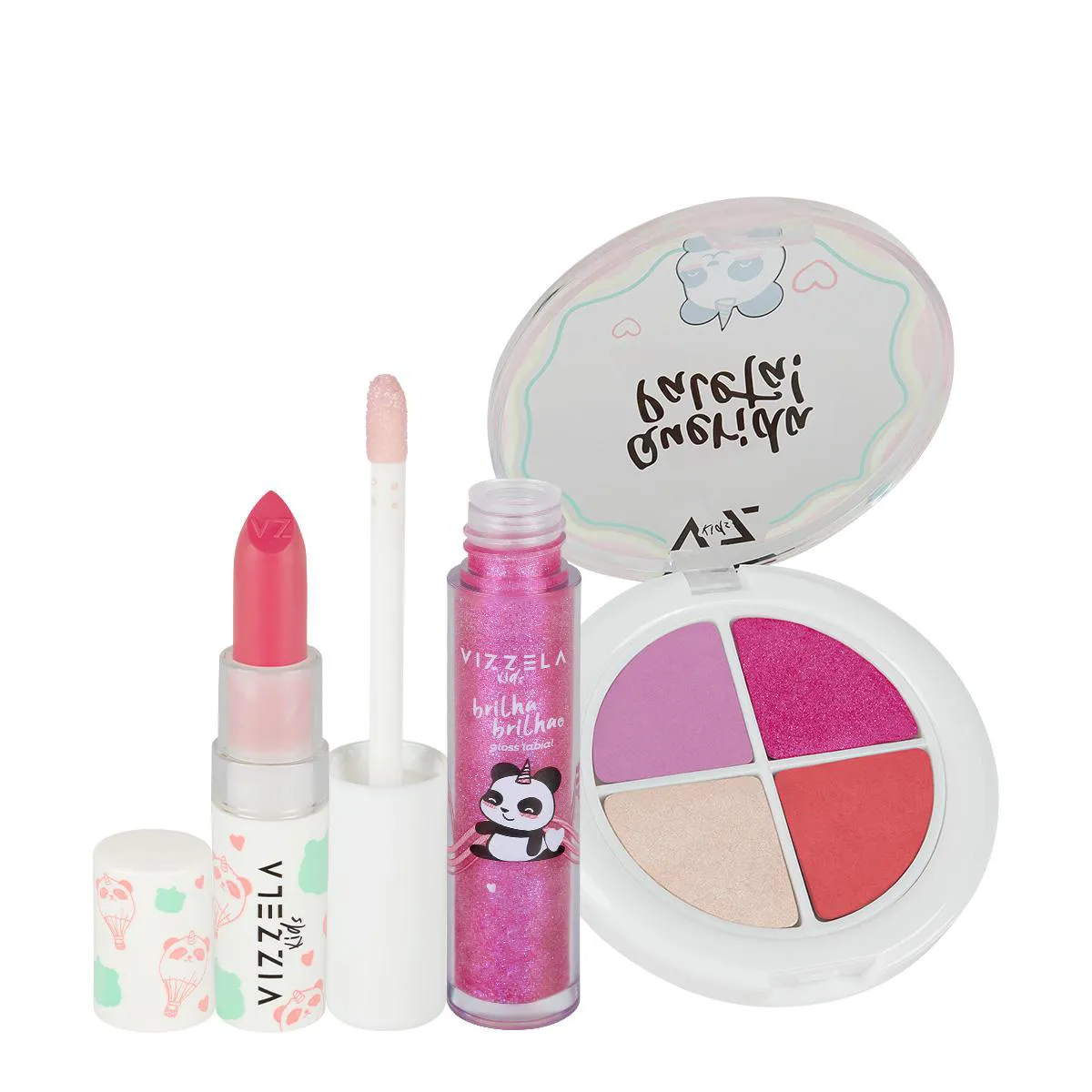 KIT VIZZELA KIDS QUERIDA PALETA! VOA VOA VAGALUME BATOM GLOSS (3 PRODUTOS)