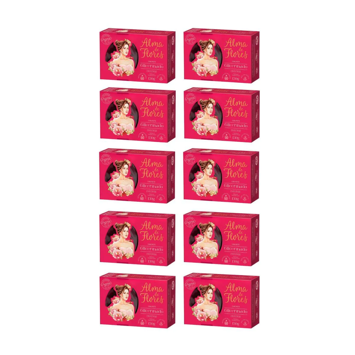 KIT 10X SABONETE ALMA DE FLORES INTENSE 130G - MEMPHIS