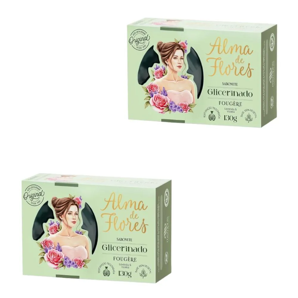 KIT 2X SABONETE ALMA DE FLORES FOUGèRE 130G - MEMPHIS