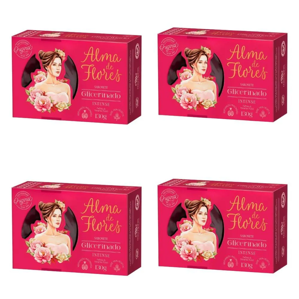 KIT 4X SABONETE ALMA DE FLORES INTENSE 130G - MEMPHIS