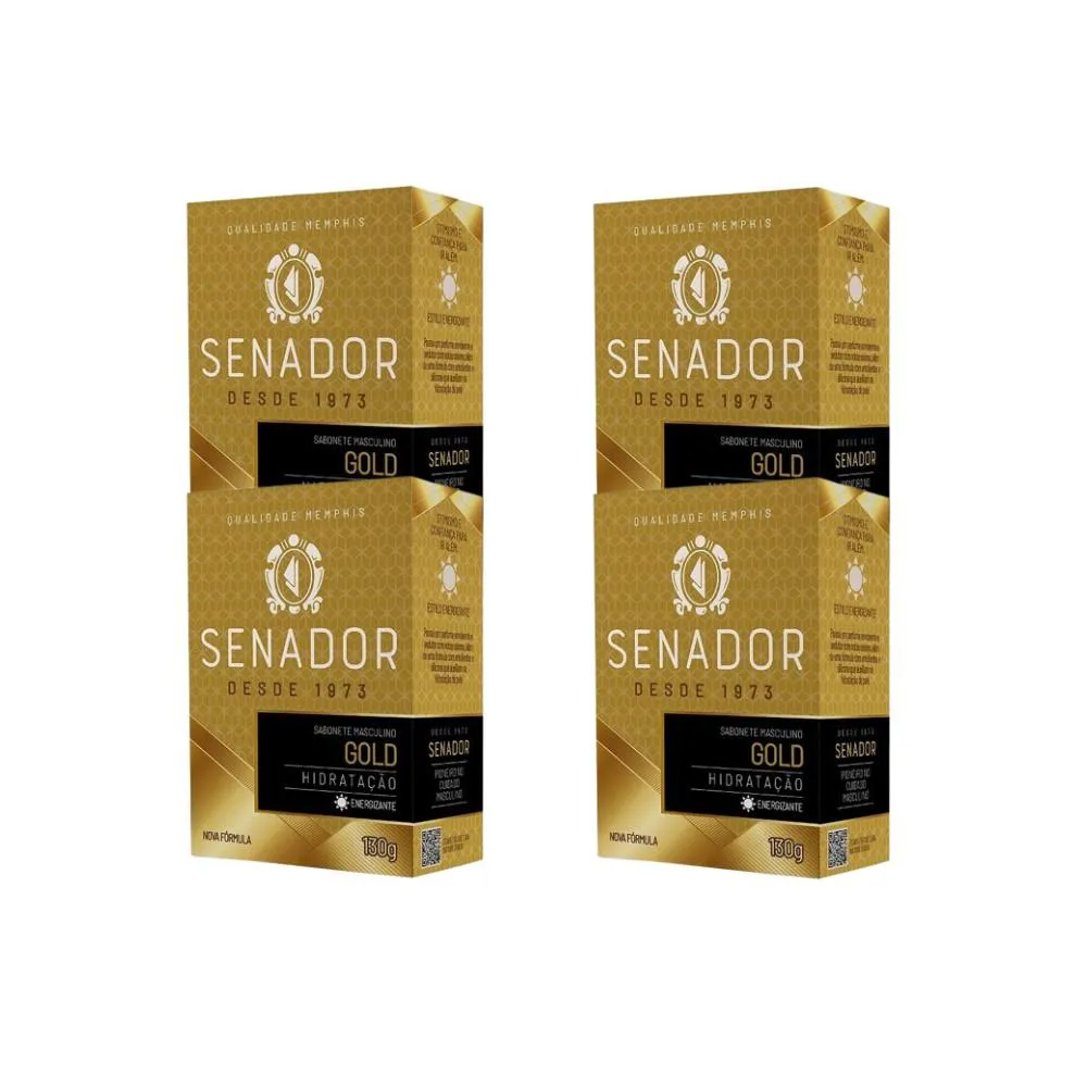KIT 4X SABONETE SENADOR GOLD 130G - MEMPHIS
