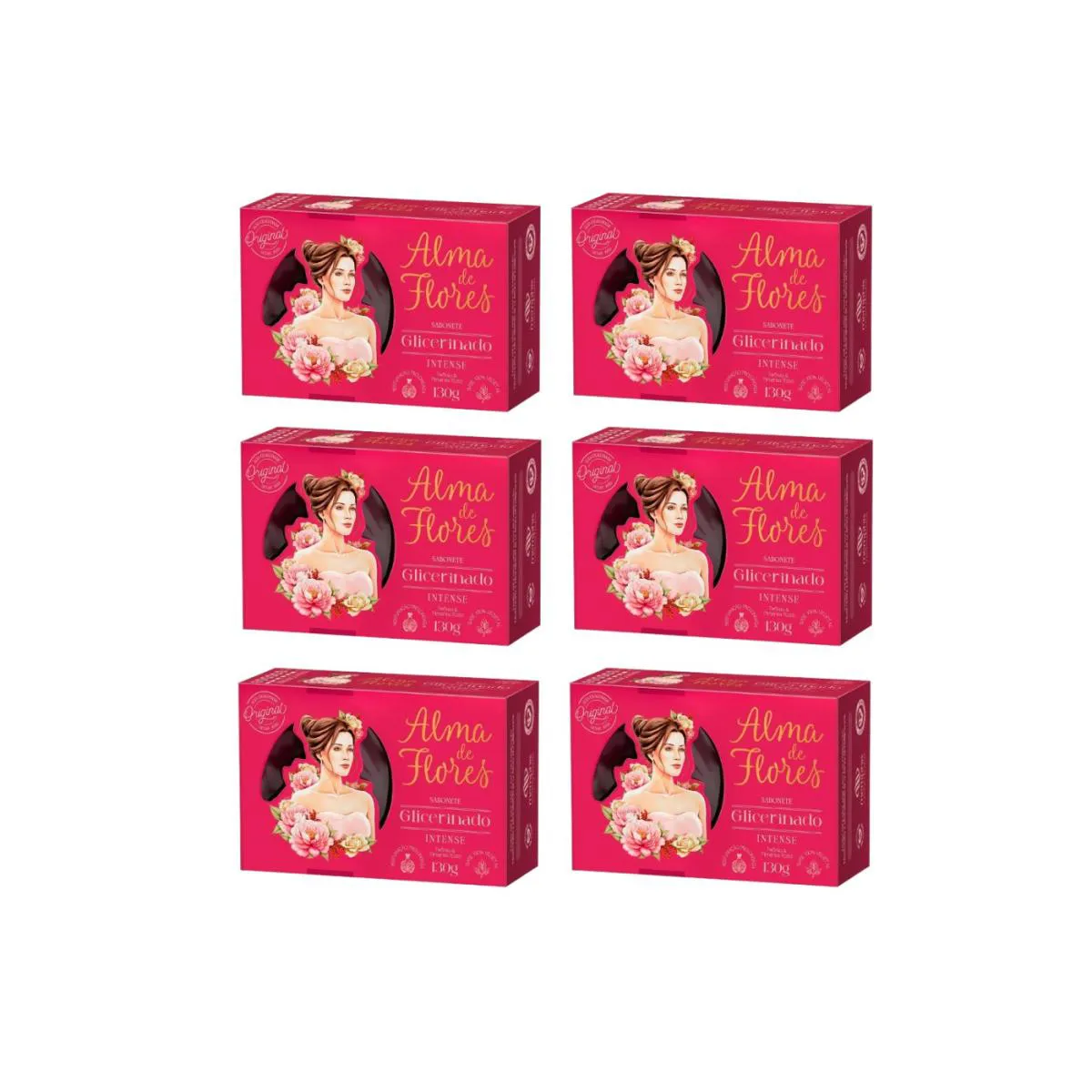 KIT 6X SABONETE ALMA DE FLORES INTENSE 130G - MEMPHIS