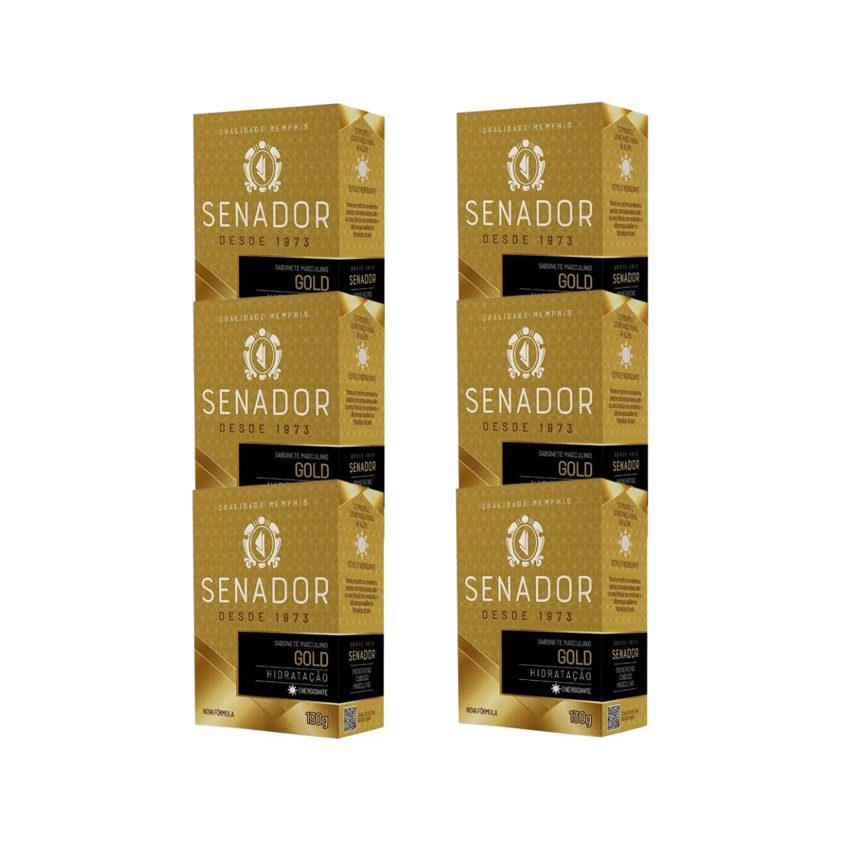 KIT 6X SABONETE SENADOR GOLD 130G - MEMPHIS
