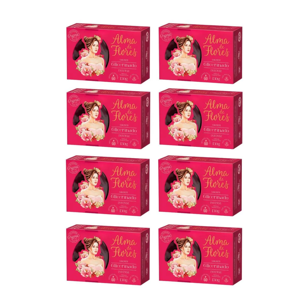 KIT 8X SABONETE ALMA DE FLORES INTENSE 130G - MEMPHIS