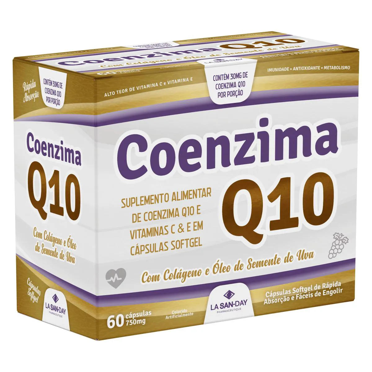 COENZIMA Q10 + COLáGENO HIDROLISADO - 60 CáPSULAS - LA SAN DAY