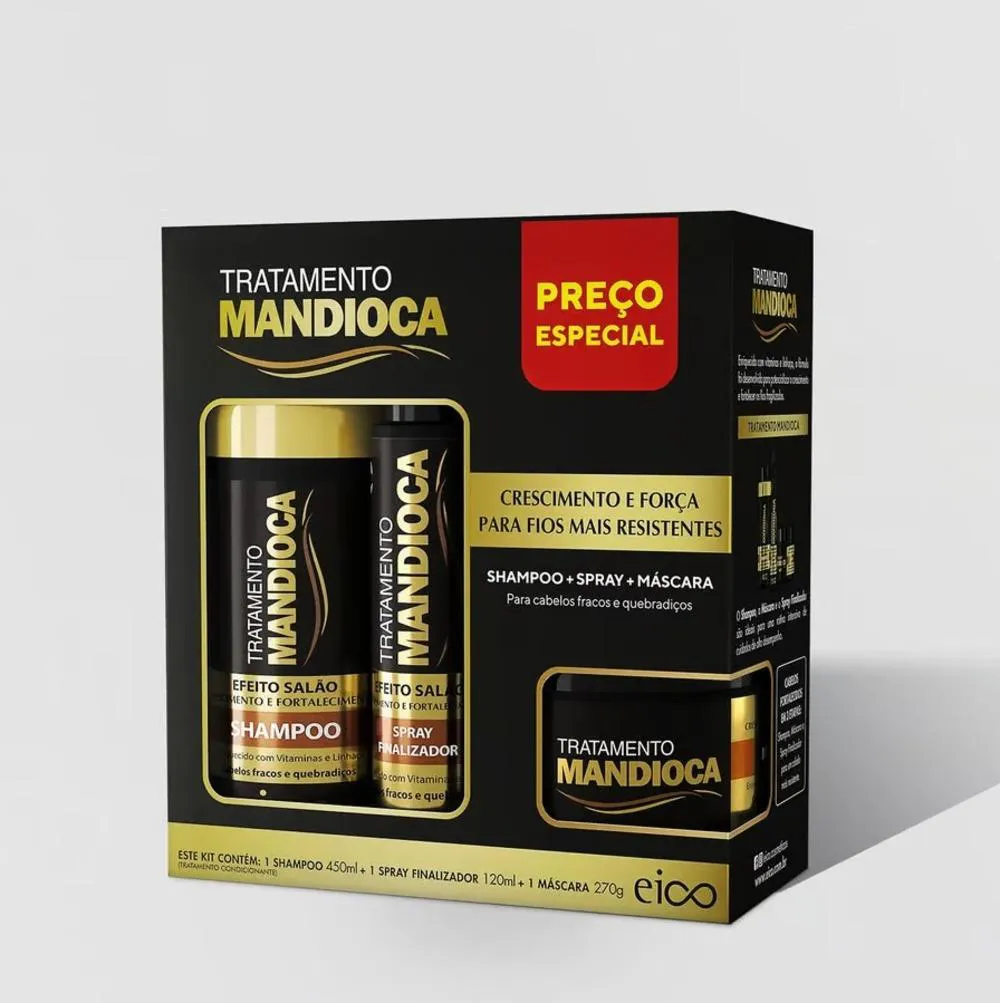 SALãO EM CASA KIT ESPECIAL 3 PRODUTOS - MANDIOCA