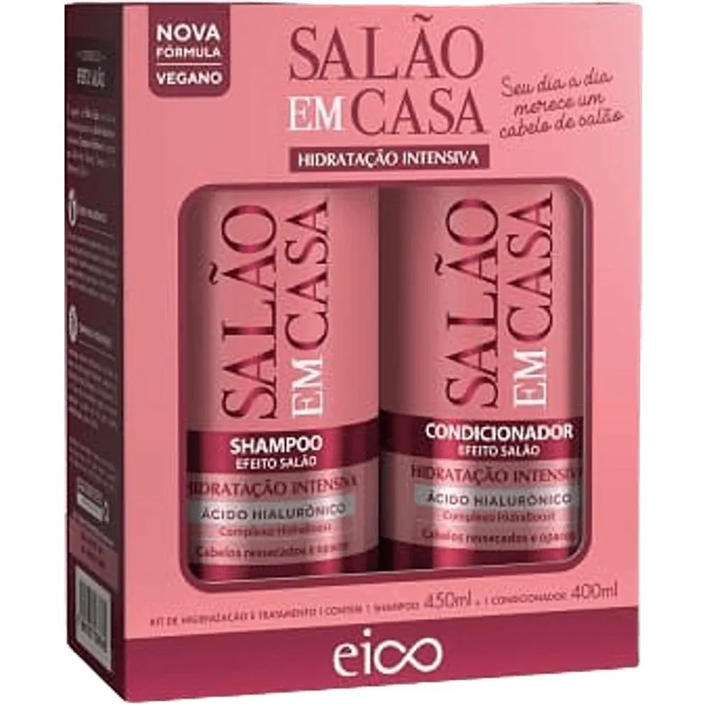 KIT SHAMPOO+CONDICIOADOR EICO SALAO EM CASA 850ML
