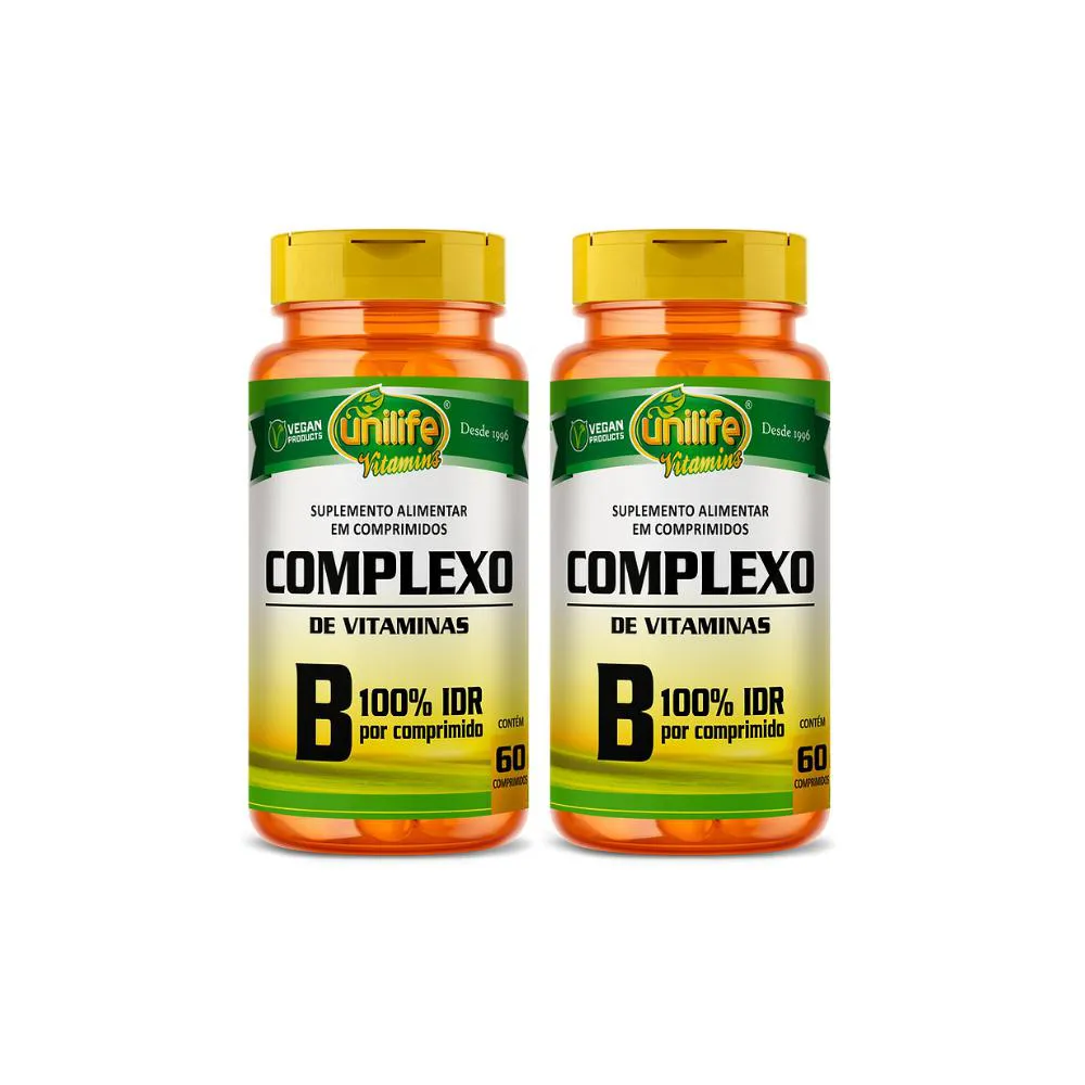 KIT 2 VITAMINA COMPLEXO B COM 60 COMPRIMIDOS - UNILIFE