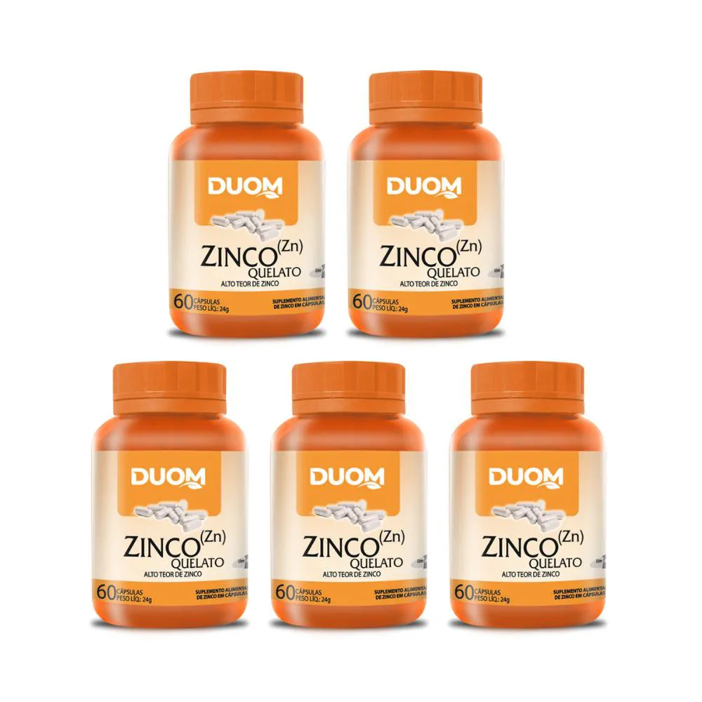 KIT 5 ZINCO QUELATO - 60 CAPS - DUOM