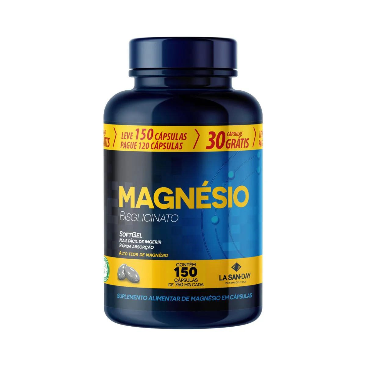 MAGNéSIO BISGLICINATO - 150 CáPSULAS - NATUSDAY