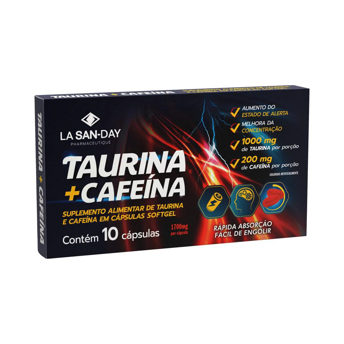 TAURINA + CAFEíNA - 10 CáPSULAS - LA SAN DAY