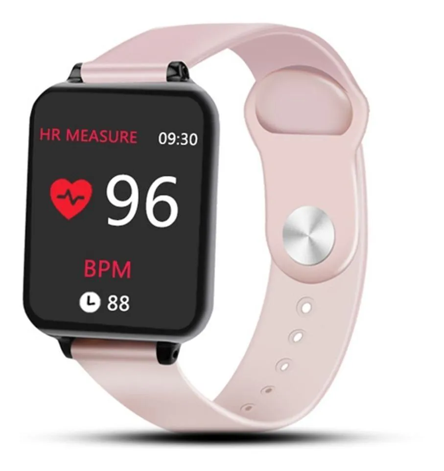 RELóGIO INTELIGENTE B57 SMARTWATCH MONITOR CARDíACO PRESSãO IOS ANDROID - ROSA