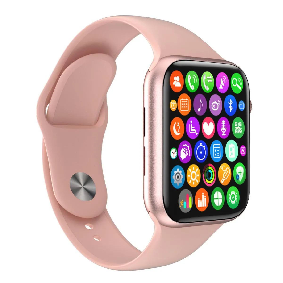 RELóGIO INTELIGENTE SMARTWATCH IWO9 LITE ROSA TROCA PULSEIRA ANDROID IOS LIGAçõES MONITOR CARDíACO