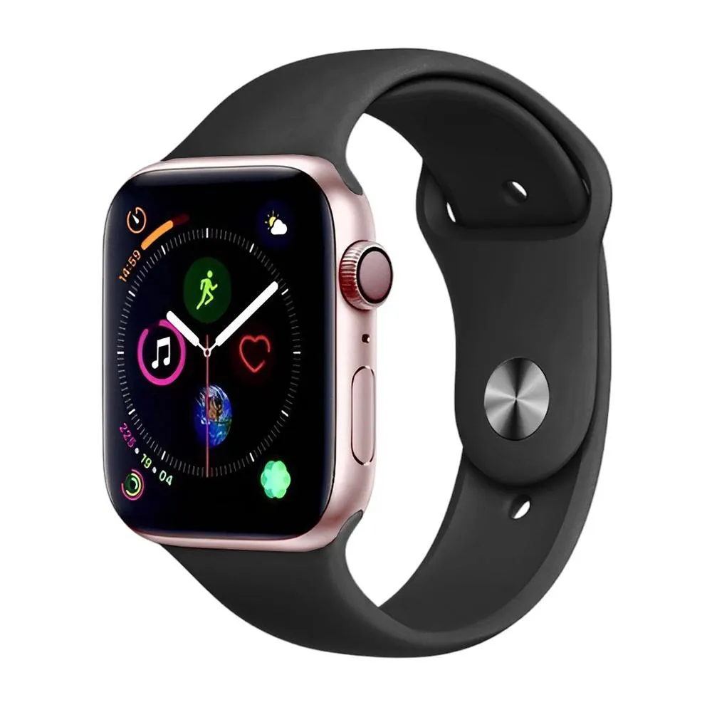 RELóGIO INTELIGENTE SMARTWATCH W34S ROSê GOLD TROCA PULSEIRA LIGAçõES MONITOR CARDíACO