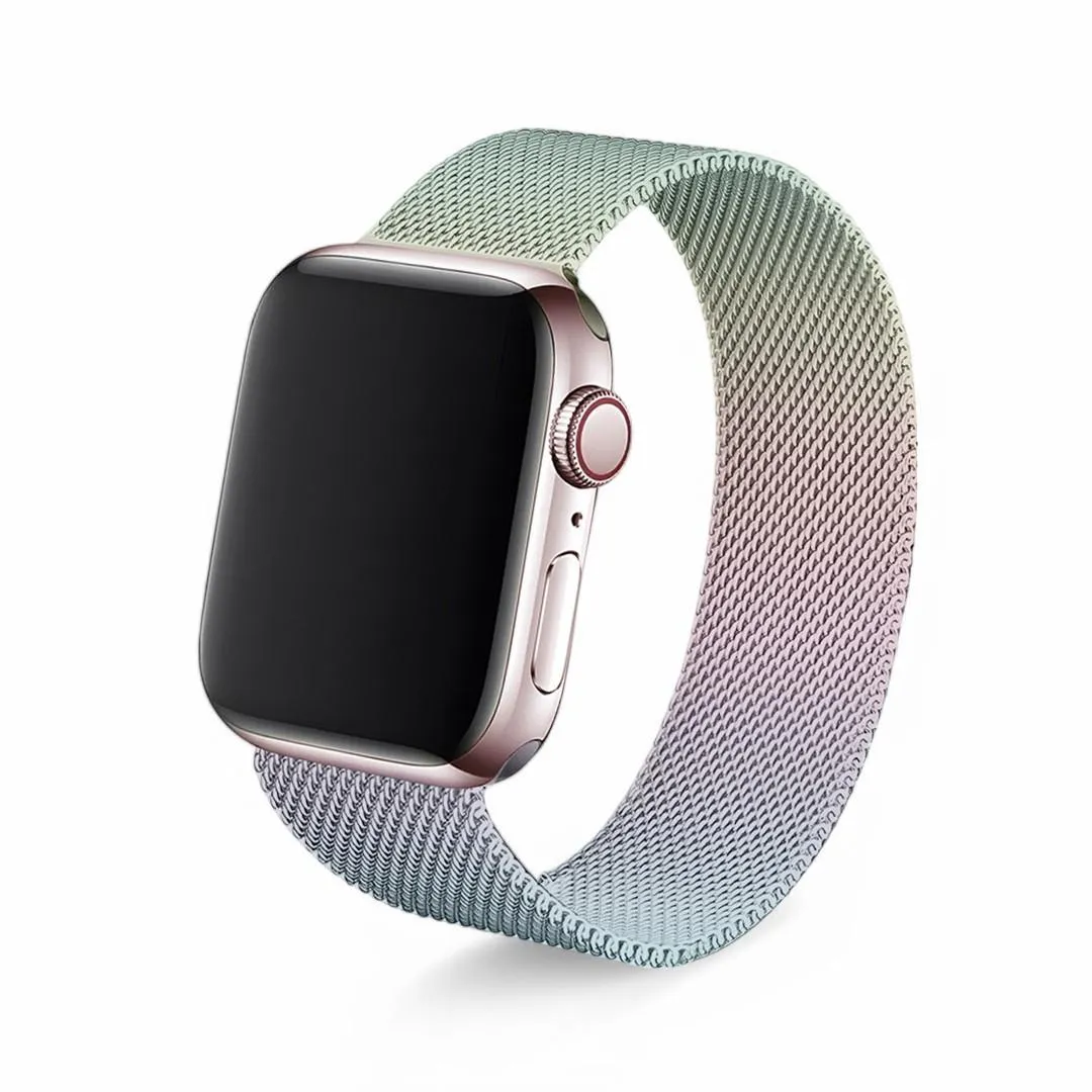 RELóGIO SMARTWATCH W34S ROSê GOLD COM PULSEIRA DE AçO COR ARCO ÍRIS REMOVíVEL MONITOR CARDIACO