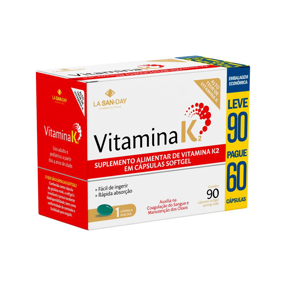 VITAMINA K2 - 90 CáPSULAS - LA SAN DAY
