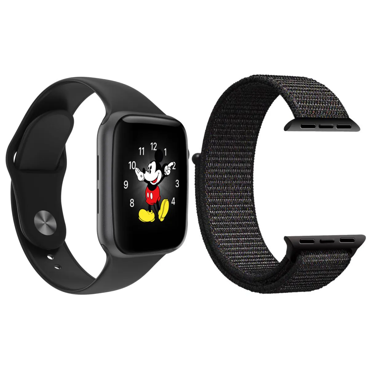 KIT 1 RELóGIO INTELIGENTE SMARTWATCH LD5 PRETO ANDROID IOS + 1 PULSEIRA EXTRA NYLON PRETO
