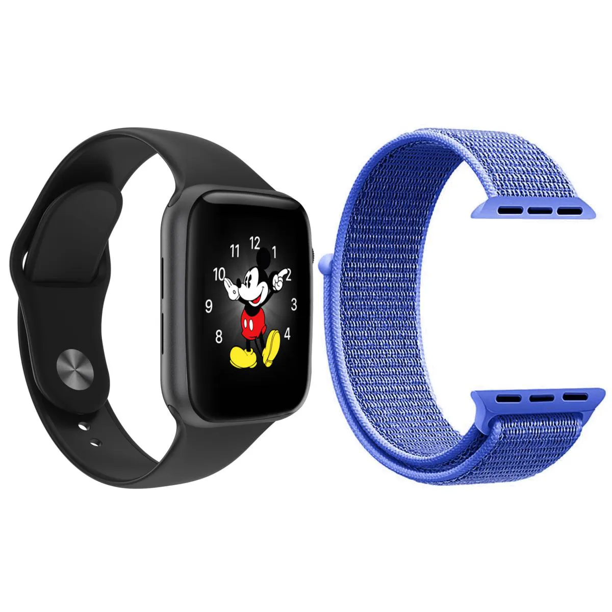 KIT 1 RELóGIO INTELIGENTE SMARTWATCH LD5 PRETO ANDROID IOS + 1 PULSEIRA EXTRA NYLON AZUL