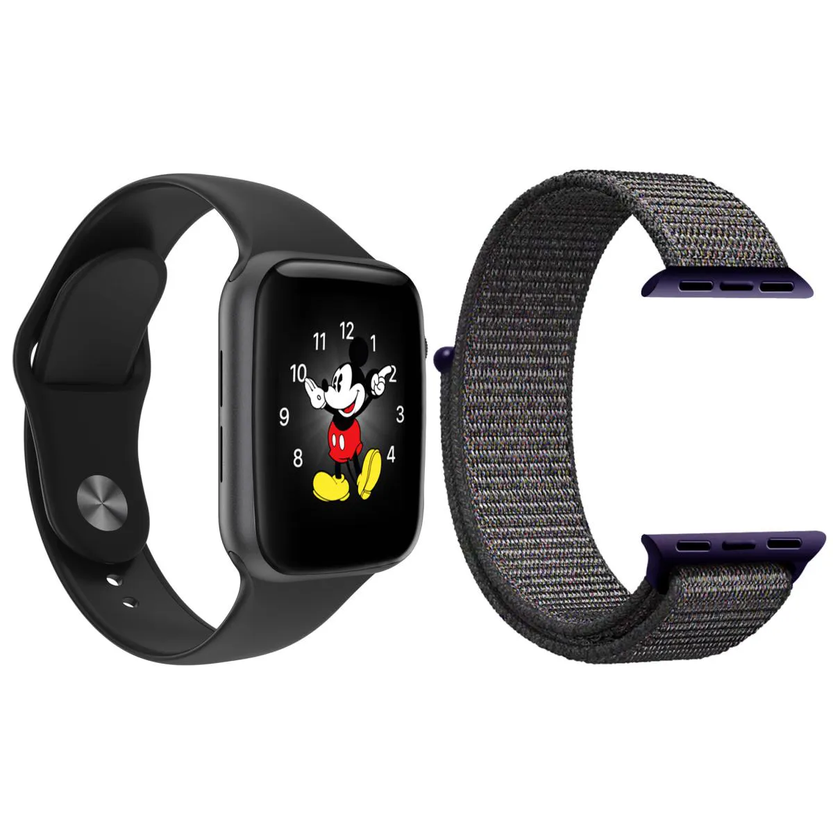KIT 1 RELóGIO INTELIGENTE SMARTWATCH LD5 PRETO ANDROID IOS + 1 PULSEIRA EXTRA NYLON AZUL MARINHO