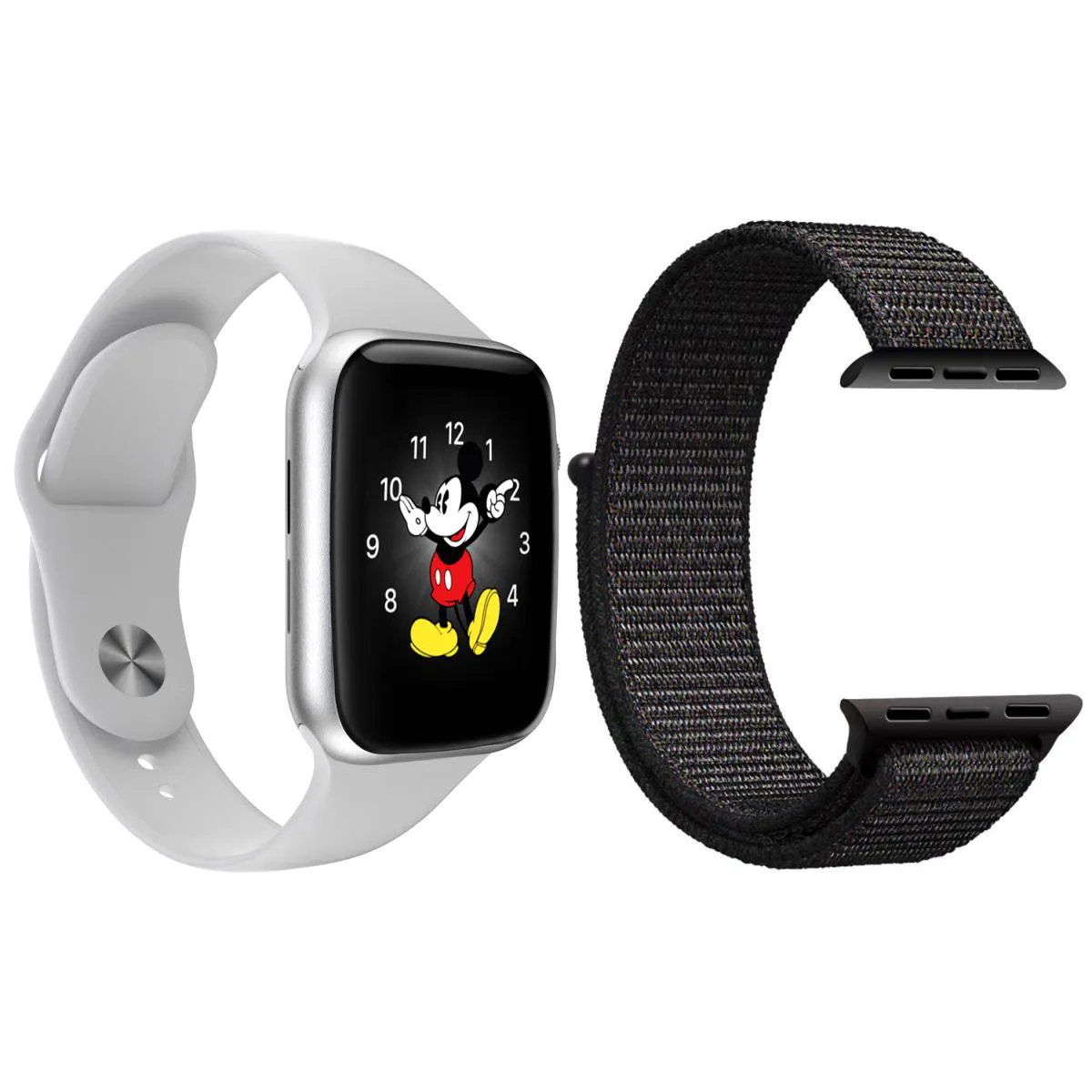 KIT 1 RELóGIO INTELIGENTE SMARTWATCH LD5 BRANCO ANDROID IOS + 1 PULSEIRA EXTRA NYLON PRETO