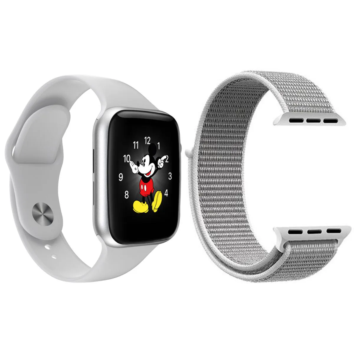KIT 1 RELóGIO INTELIGENTE SMARTWATCH LD5 BRANCO ANDROID IOS + 1 PULSEIRA EXTRA NYLON BRANCO