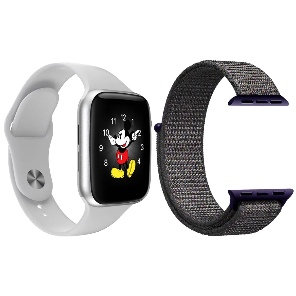KIT 1 RELóGIO INTELIGENTE SMARTWATCH LD5 BRANCO ANDROID IOS + 1 PULSEIRA EXTRA NYLON AZUL MARINHO