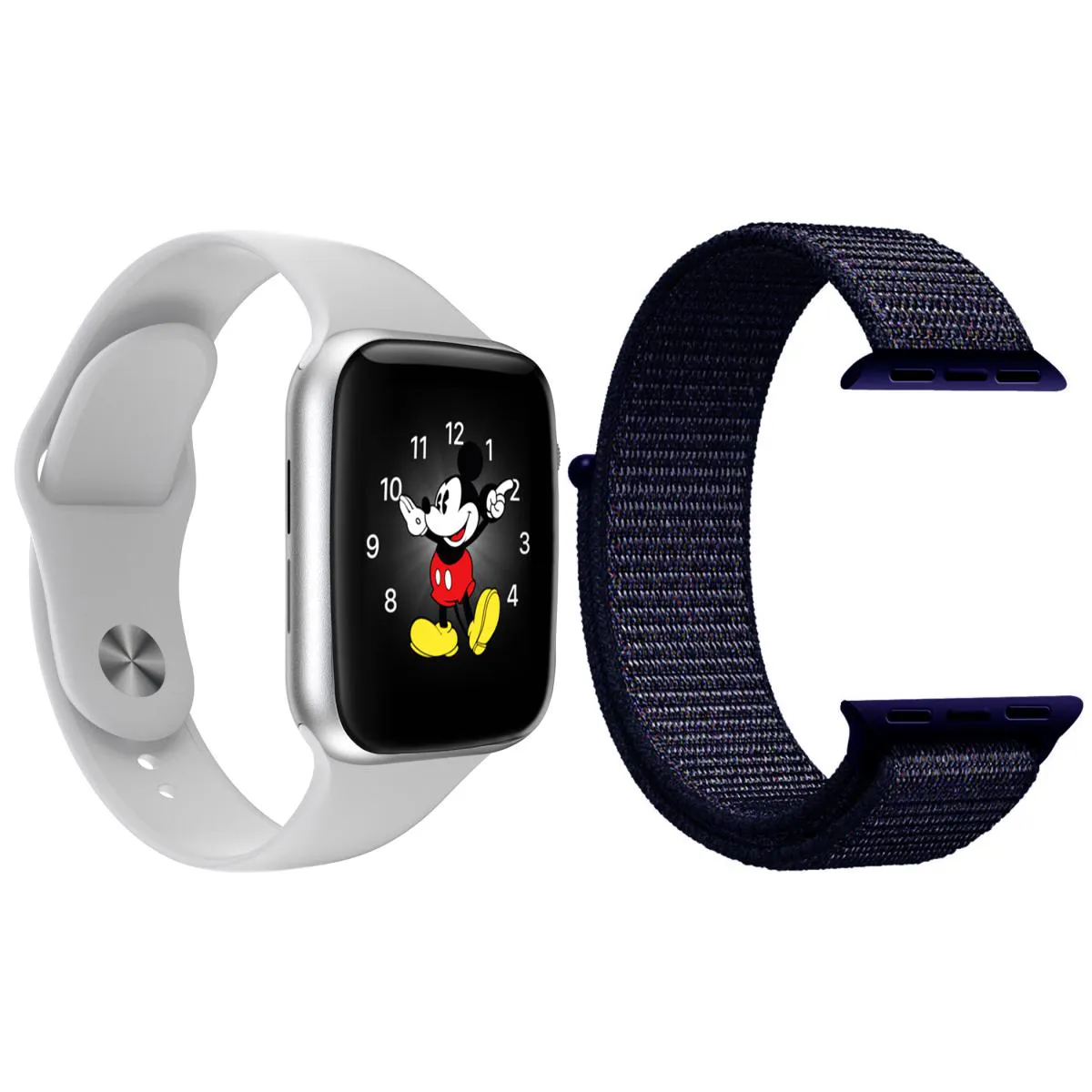 KIT 1 RELóGIO INTELIGENTE SMARTWATCH LD5 BRANCO ANDROID IOS + 1 PULSEIRA NYLON AZUL MEIA NOITE