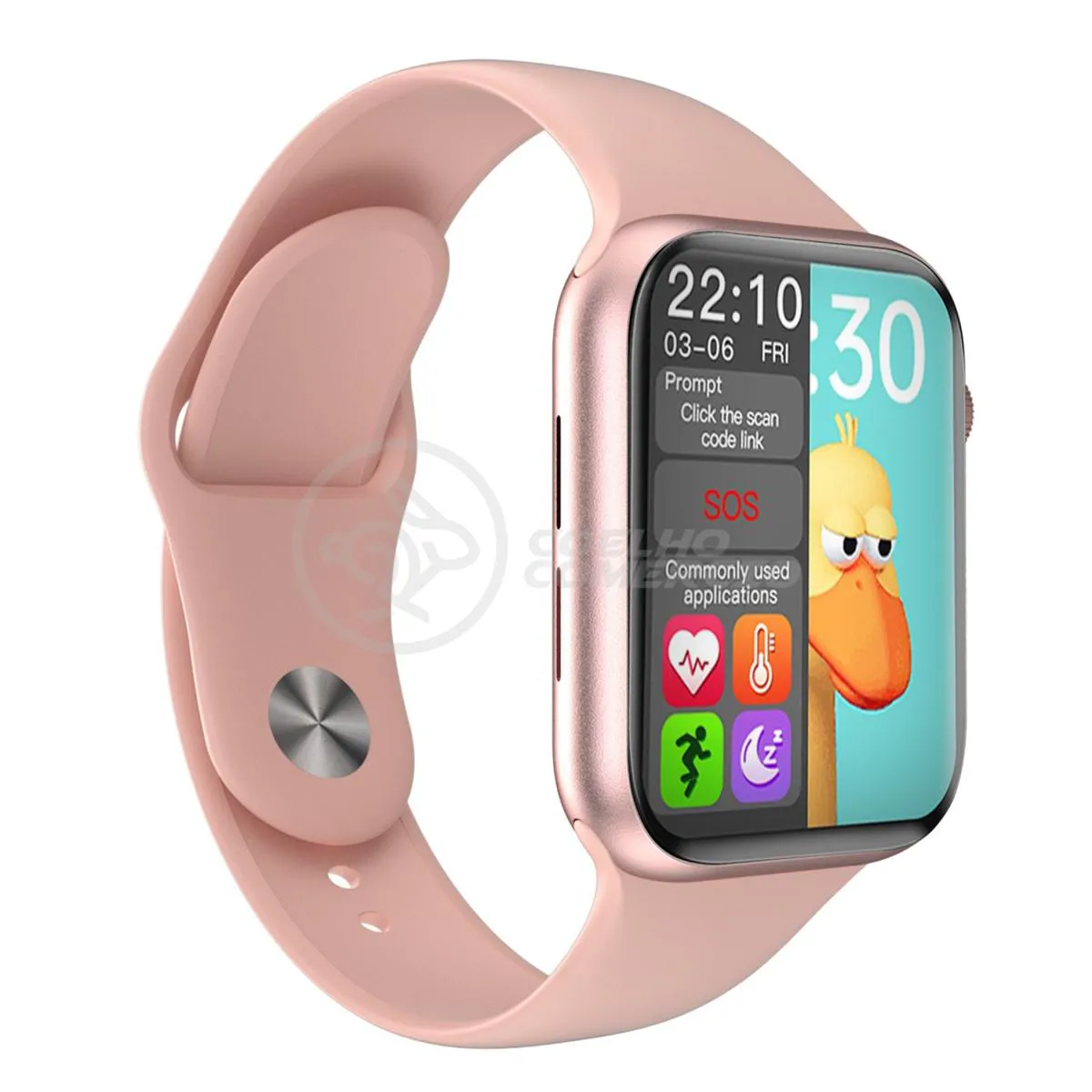 RELóGIO INTELIGENTE SMARTWATCH IWO HW12 ROSA TROCA PULSEIRA ANDROID IOS LIGAçõES MONITOR CARDíACO