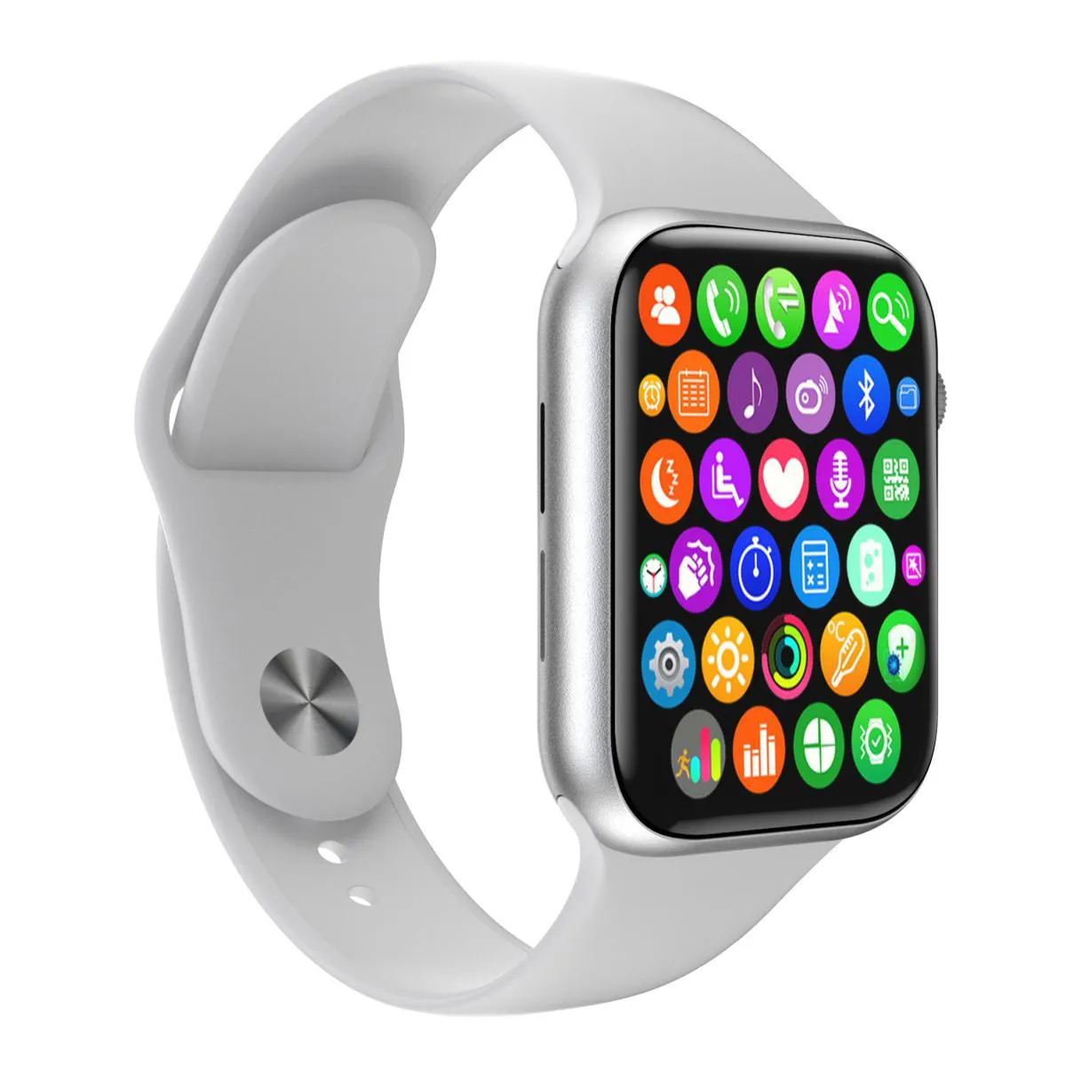 RELóGIO INTELIGENTE SMARTWATCH IWO9 LITE BRANCO TROCA PULSEIRA ANDROID IOS LIGAçõES MONITOR CARDíACO