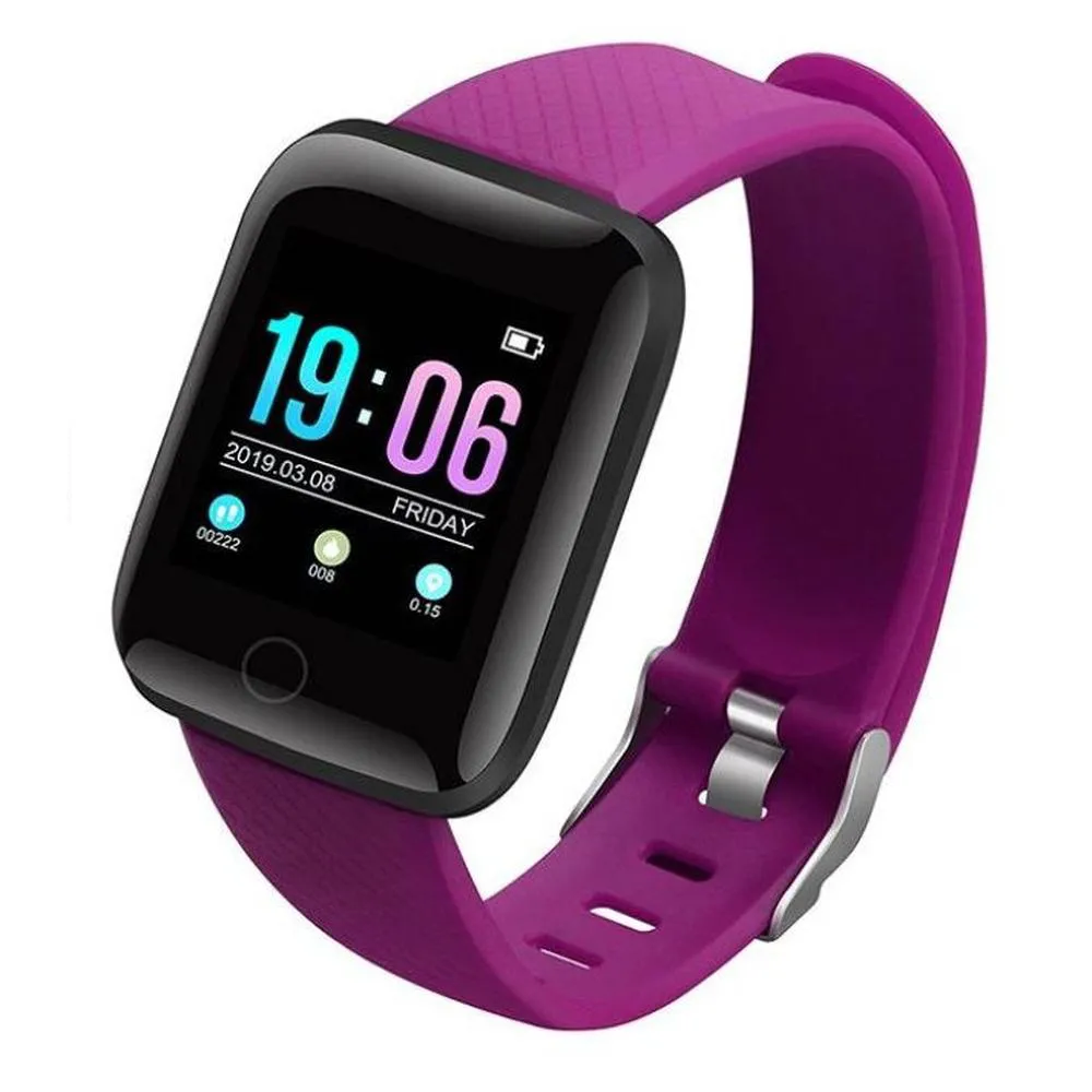 RELOGIO INTELIGENTE SMARTWATCH D13 ROXO PEDOMETRO MULTI-ESPORTES KM KCAL FC PA SONO