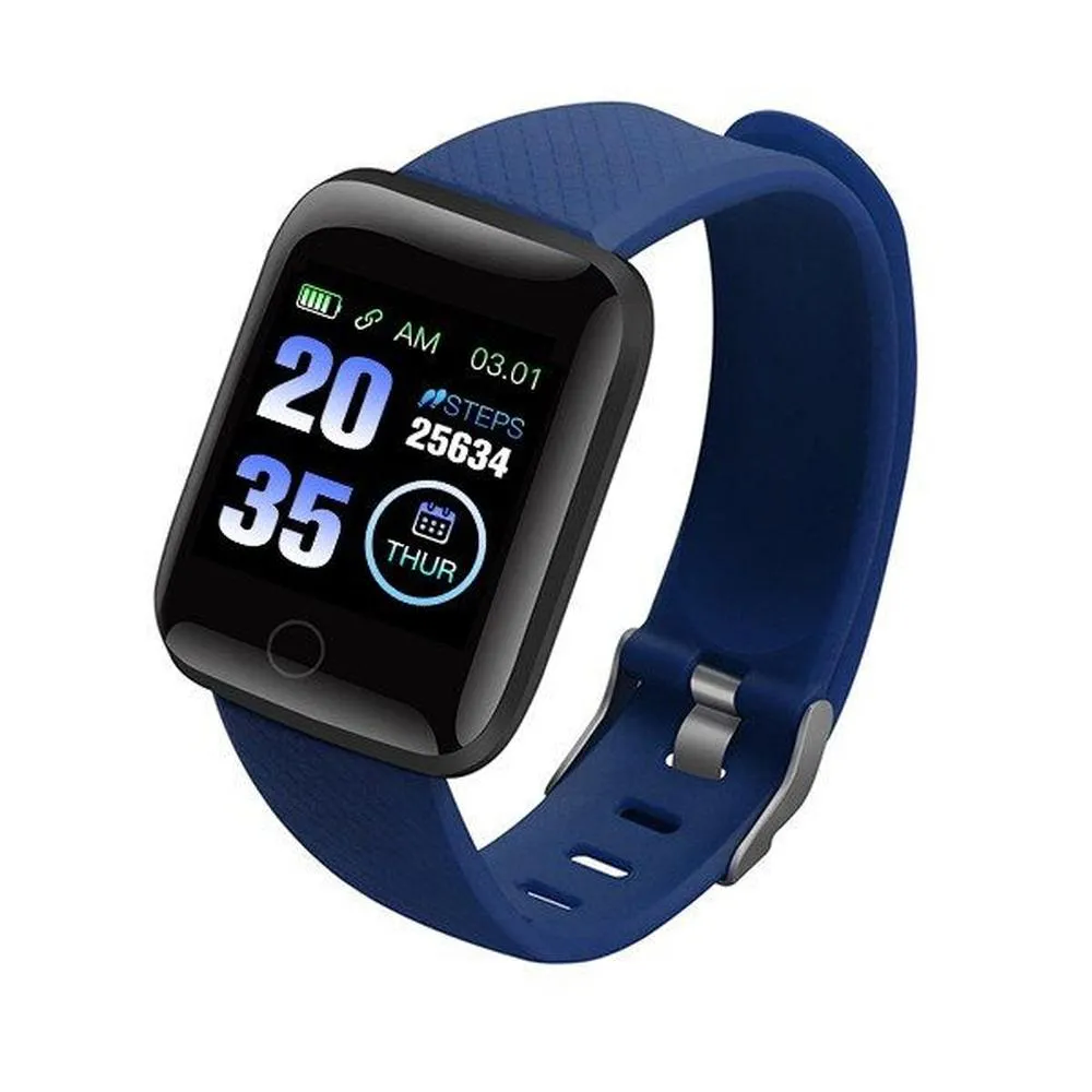 RELOGIO INTELIGENTE SMARTWATCH D13 AZUL PEDOMETRO MULTI-ESPORTES KM KCAL FC PA SONO